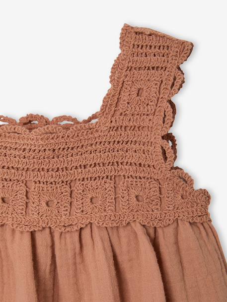 Mouwloze jurk voor babymeisjes oudroze - vertbaudet enfant 