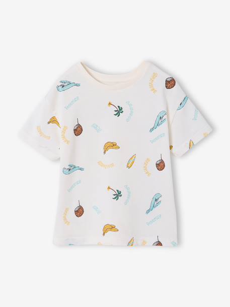 T-shirt manches courtes blanc+vert d'eau - vertbaudet enfant 