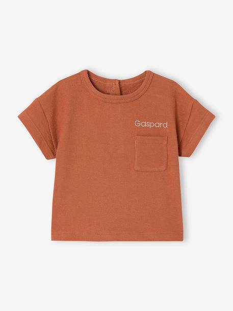 Ensemble short t-shirt à personnaliser noisette+vert sauge - vertbaudet enfant 