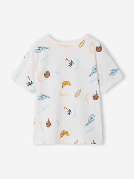 T-shirt manches courtes blanc+vert d'eau - vertbaudet enfant 
