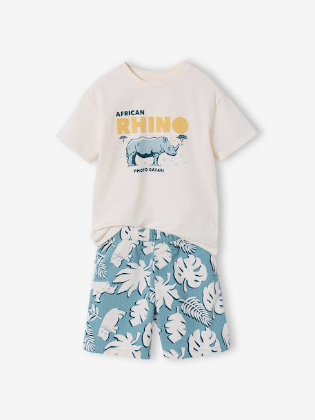 Ensemble t-shirt short garçon coton écru - vertbaudet enfant 