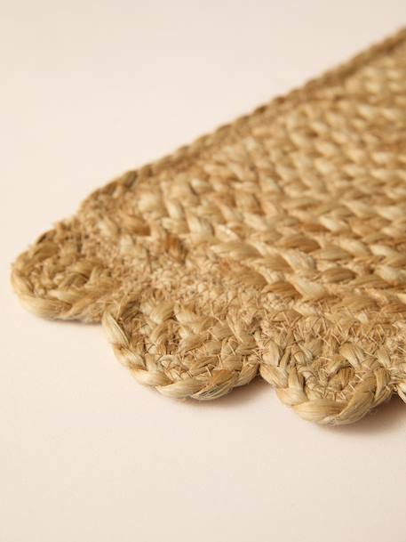 Halve maanvormig jute voerbakmatje beige - vertbaudet enfant 