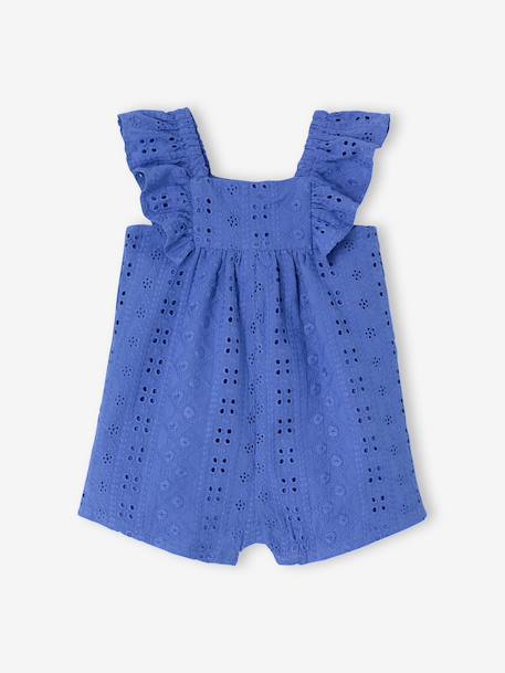 Combishort bébé fille broderie bleu électrique+rose bonbon - vertbaudet enfant 