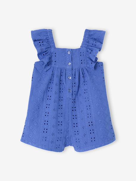 Combishort bébé fille broderie bleu électrique+rose bonbon - vertbaudet enfant 
