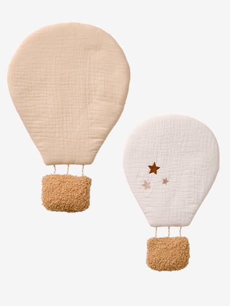 Set van 2 wanddecoraties met luchtballonnen beige - vertbaudet enfant 