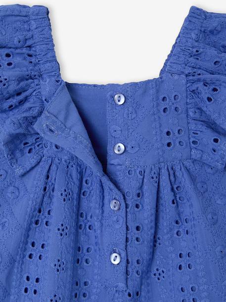 Combishort bébé fille broderie bleu électrique+rose bonbon - vertbaudet enfant 
