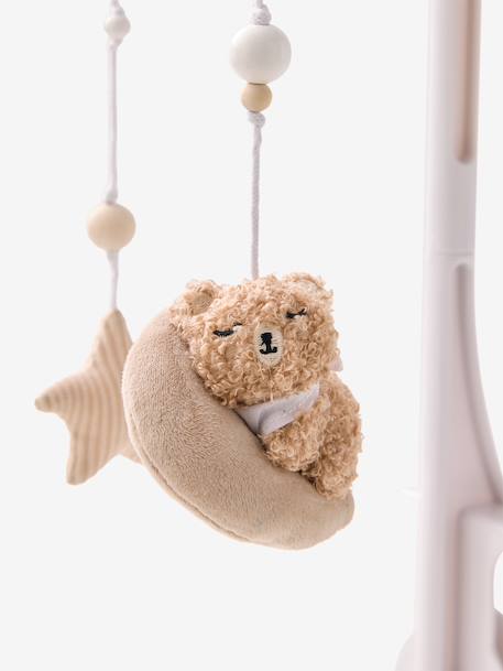 Mobile musical tissu et velours beige - vertbaudet enfant 