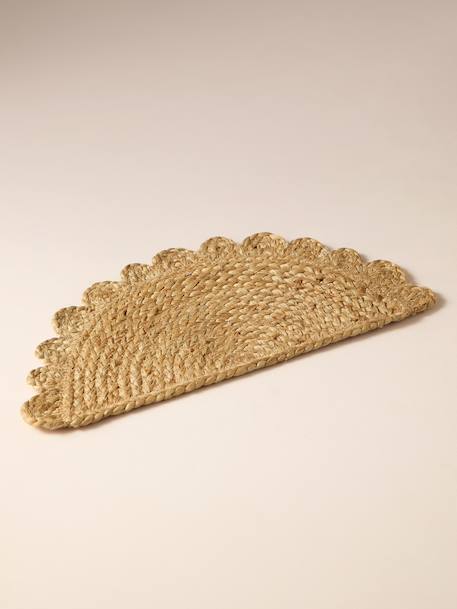 Halve maanvormig jute voerbakmatje beige - vertbaudet enfant 