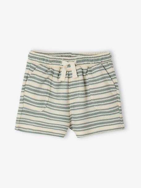 Short bébé garçon nid abeille rayé blanc - vertbaudet enfant 