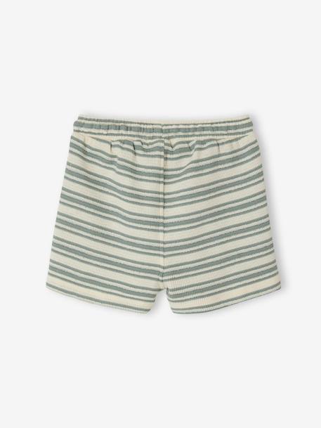 Short bébé garçon nid abeille rayé blanc - vertbaudet enfant 