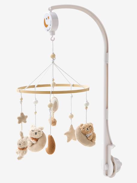 Mobile musical tissu et velours beige - vertbaudet enfant 