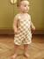 Salopette courte bébé molleton imprimé carreaux beige - vertbaudet enfant 