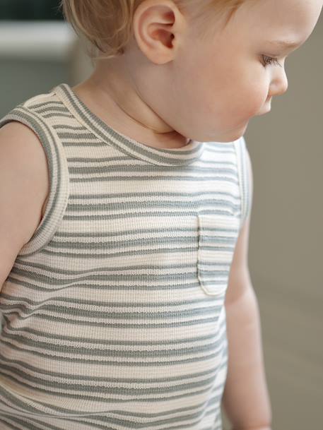 Débardeur bébé garçon rayé coton bio rayé blanc - vertbaudet enfant 