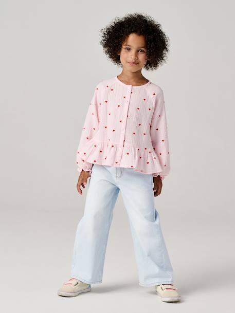Jean fille large bleu+bleu moyen+denim black+denim bleached+denim brut+denim gris+stone - vertbaudet enfant 