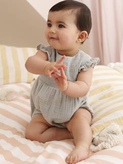 -Barboteuse bébé fille en gaze de coton