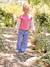 Wijde jeans voor meisjes Susan geborduurd donkerblauw+gebleekt denim+jeansblauw+middenblauw - vertbaudet enfant 