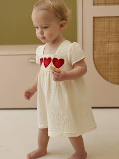 -Robe bébé fille crochet cœurs