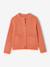 Gilet fille maille fine mousseuse corail+gris chiné+pivoine - vertbaudet enfant 