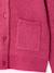 Gilet fille maille fine mousseuse corail+gris chiné+pivoine - vertbaudet enfant 