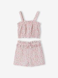 -Ensemble short fille gaze coton