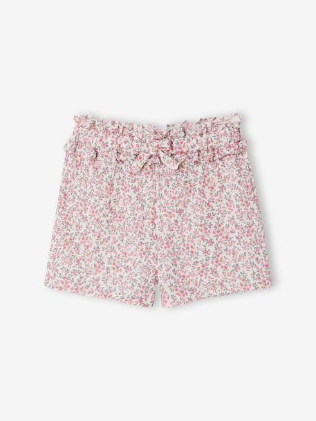 Ensemble short fille gaze coton blanc imprimé - vertbaudet enfant 