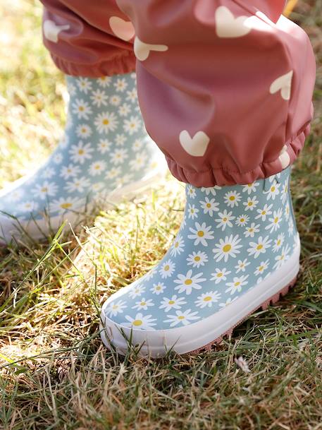 Bottes de pluie imprimées bébé beige+bleu imprimé - vertbaudet enfant 