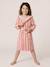 Peignoir enfant rayé lapin personnalisable, avec coton recyclé rayé rose - vertbaudet enfant 