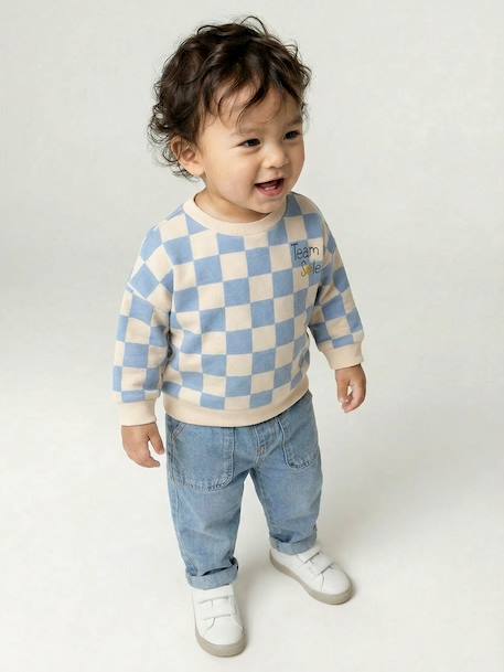 Sweat bébé garçon 'Team Soleil' bleu grisé - vertbaudet enfant 