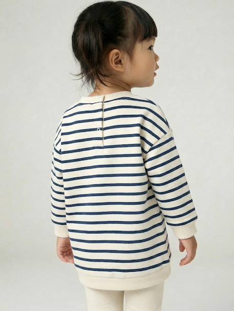 Ensemble bébé robe legging personnalisable rayé marine - vertbaudet enfant 