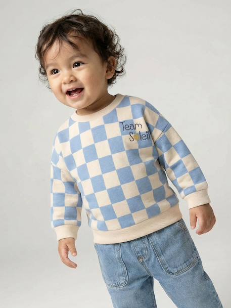 Sweat bébé garçon 'Team Soleil' bleu grisé - vertbaudet enfant 