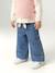 Pantalon large bébé fille denim léger ceinture imprimée double stone - vertbaudet enfant 
