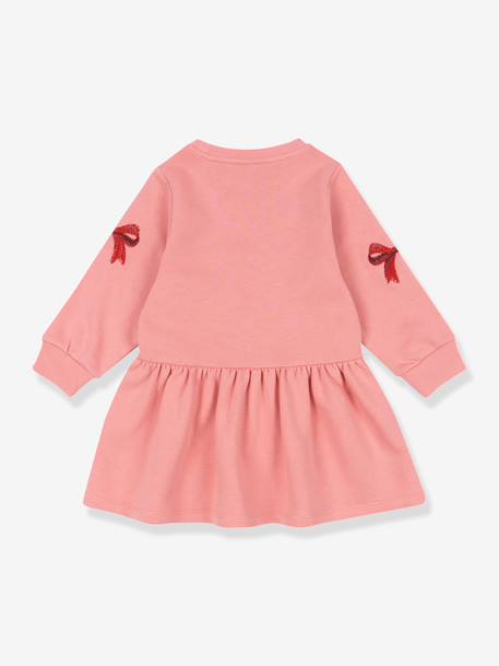 Robe sweat évasée blanc+rose - vertbaudet enfant 