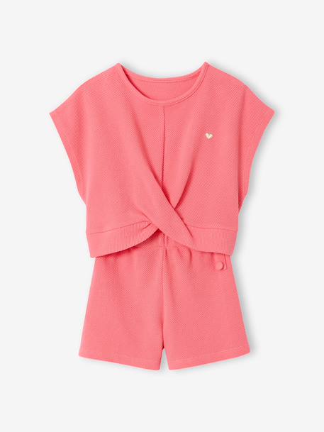 Fille-Ensemble-Ensemble fille t-shirt short en maille fantaisie