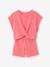 Set voor meisjes, t-shirt en short van fantasie breisel ecru+rozen - vertbaudet enfant 