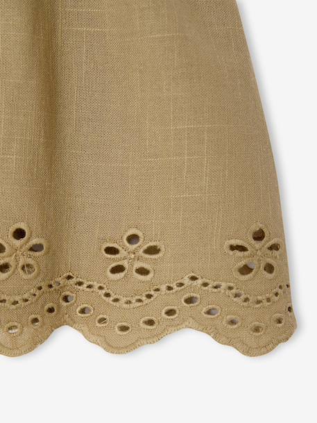 3-delige babyset voor meisjes van katoen kaki - vertbaudet enfant 