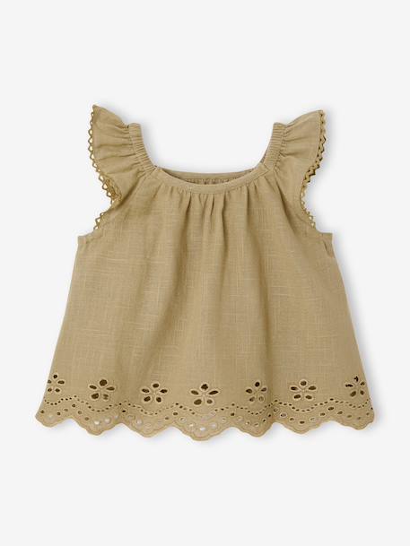 Ensemble bébé fille 3 pièces coton kaki - vertbaudet enfant 
