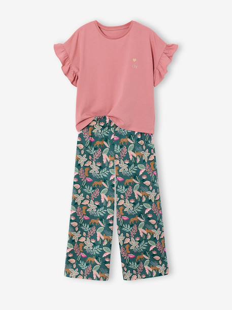 Fille-Ensemble-Ensemble T-shirt pantalon large fille