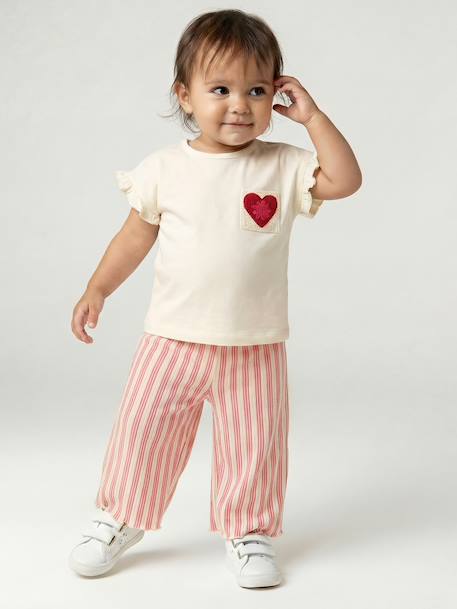 T-shirt manches courtes bébé fille écru - vertbaudet enfant 