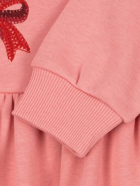 Robe sweat évasée blanc+rose - vertbaudet enfant 