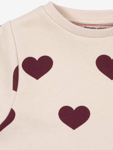 Robe sweat évasée blanc+rose - vertbaudet enfant 