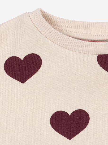 Sweat col rond blanc+rose - vertbaudet enfant 