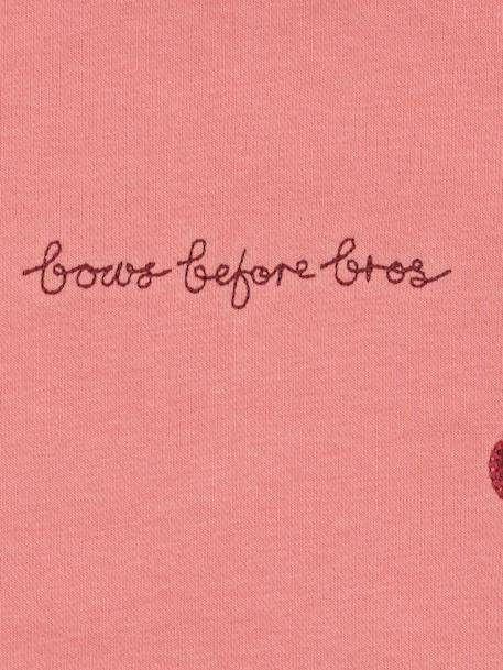 Sweat col rond blanc+rose - vertbaudet enfant 