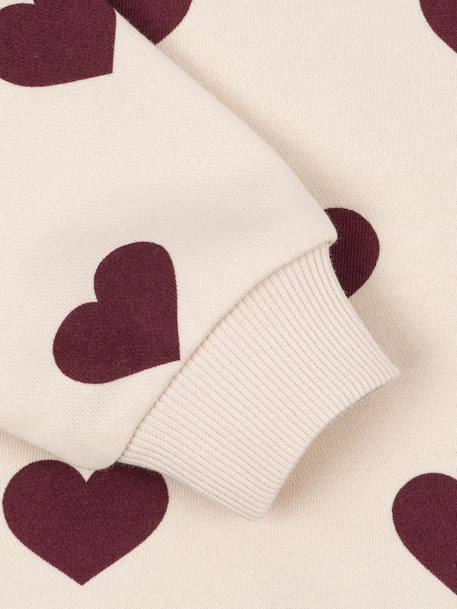 Sweater met ronde hals rozen+wit - vertbaudet enfant 