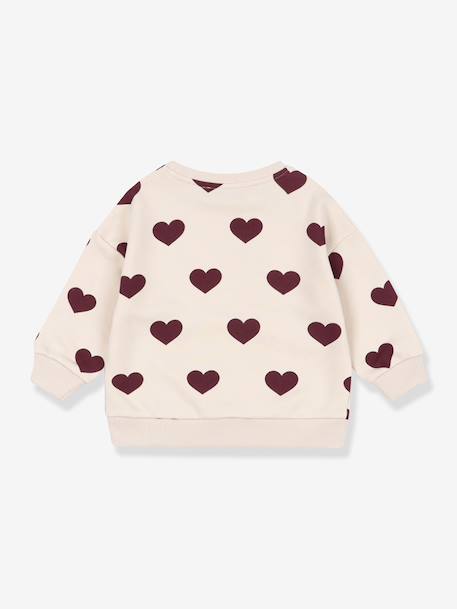 Sweater met ronde hals rozen+wit - vertbaudet enfant 