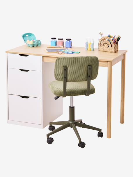 Bureau bois enfant avec tiroirs CHARLY blanc - vertbaudet enfant 