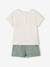 Set met short en T-shirt om te personaliseren hazelnoot+saliegroen - vertbaudet enfant 