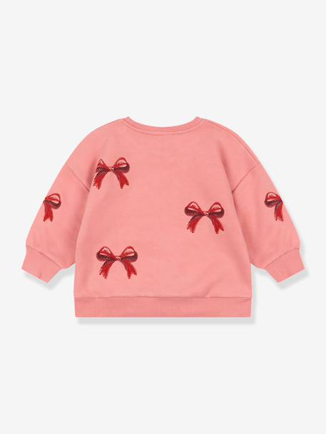 Sweat col rond blanc+rose - vertbaudet enfant 