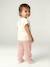 Wijde broek baby meisjes jersey mosterdgeel+roze, gestreept - vertbaudet enfant 