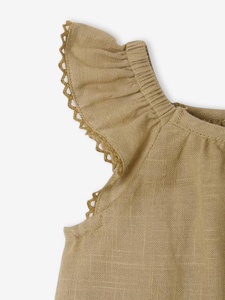 3-delige babyset voor meisjes van katoen kaki - vertbaudet enfant 