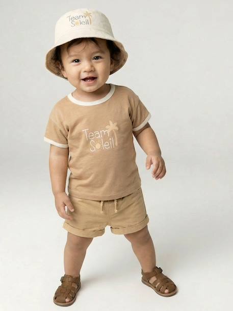 T-shirt baby jongen van biologisch katoen pecannoot - vertbaudet enfant 